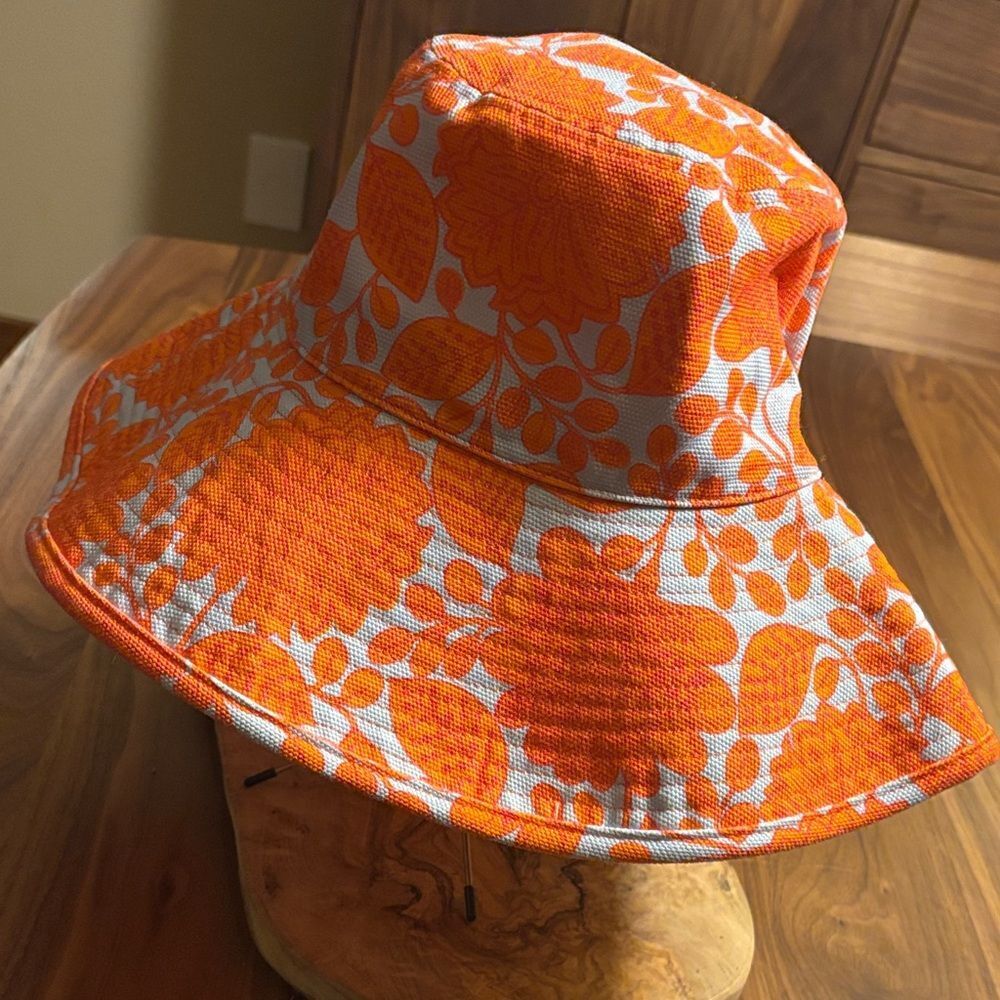 Boden Orange Floral Beach Hat - Picture 2 of 6